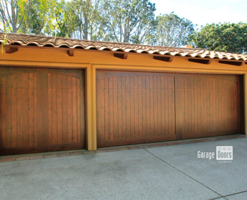Stain Grade Custom Wood Garage Door